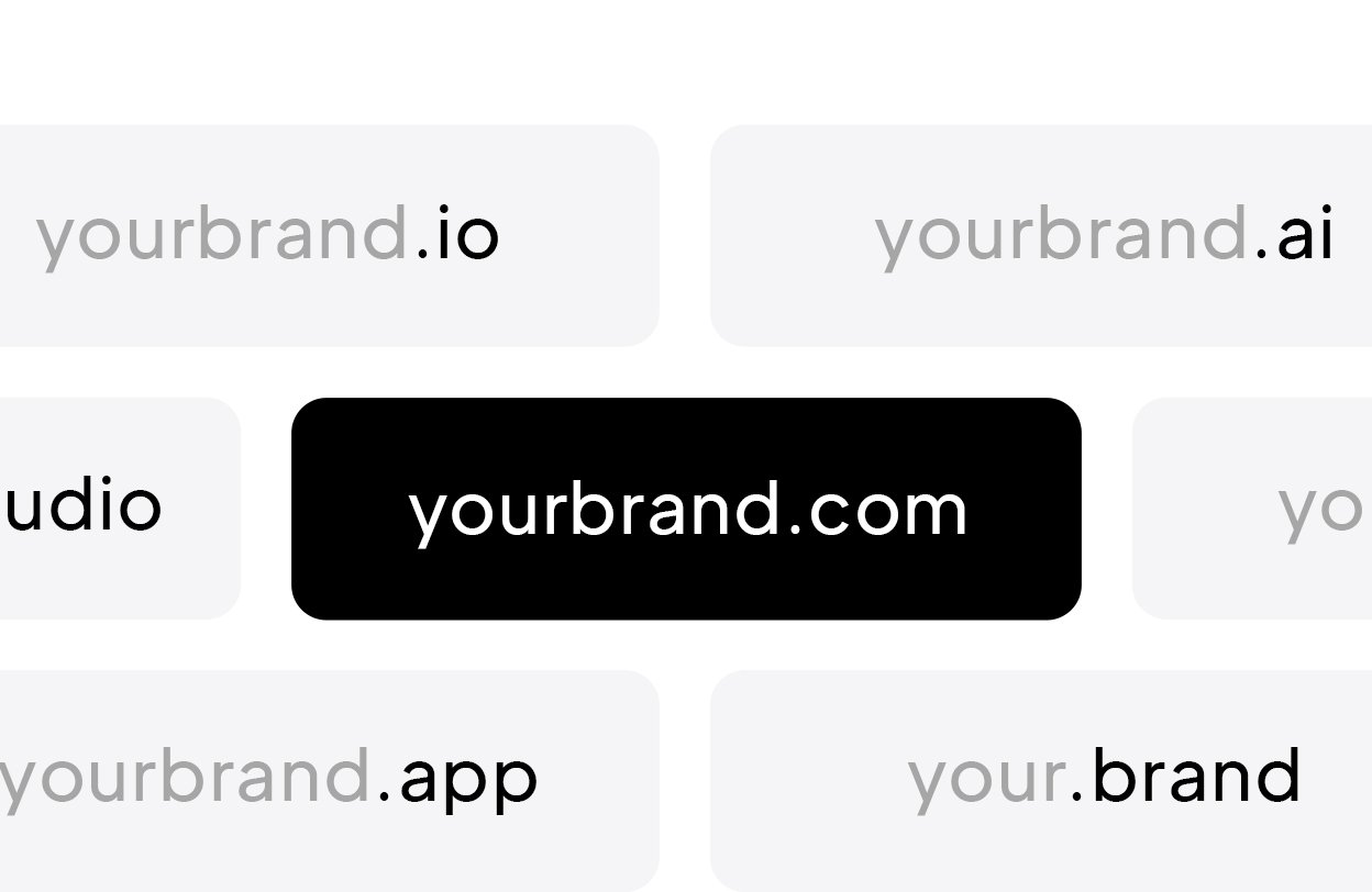 Selection of domain name options.